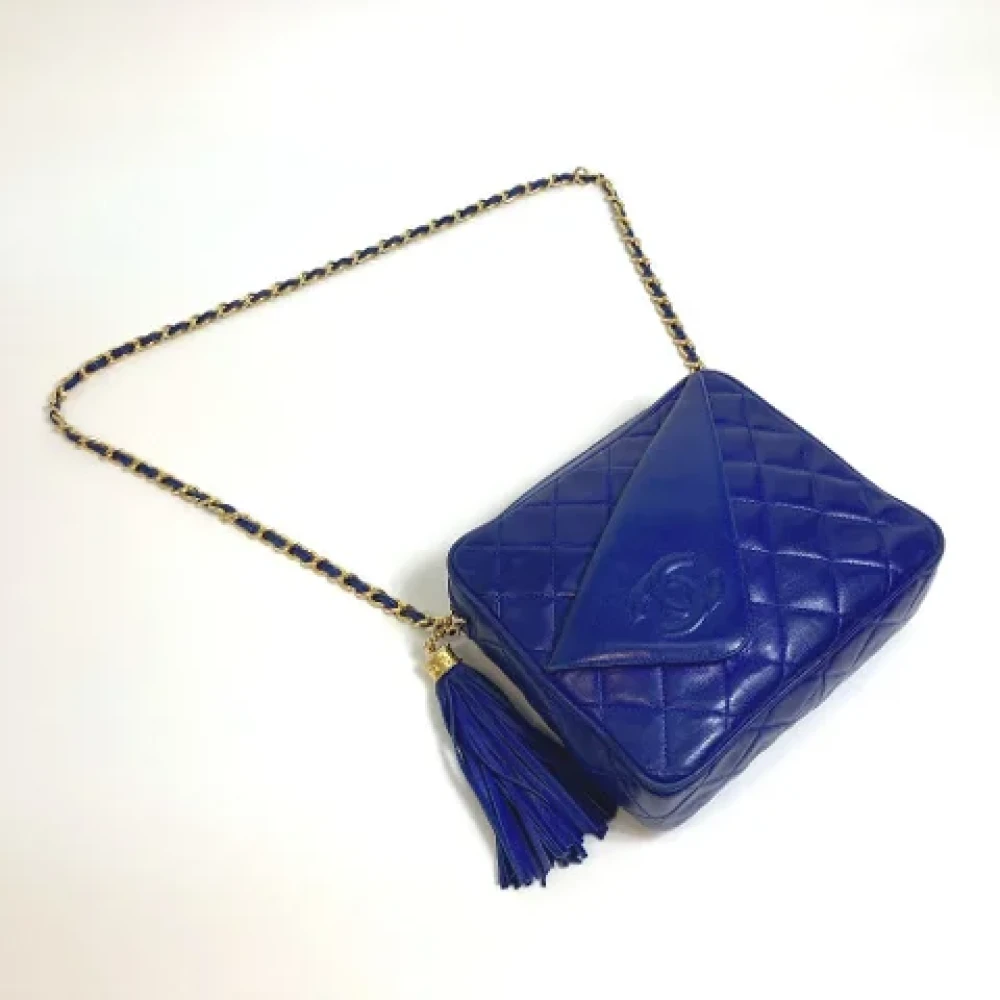 Chanel Vintage Pre-owned Leather chanel-bags Blue Dames