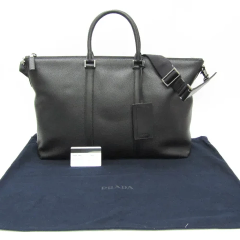 Prada Vintage Pre-owned Leather prada-bags Black Heren