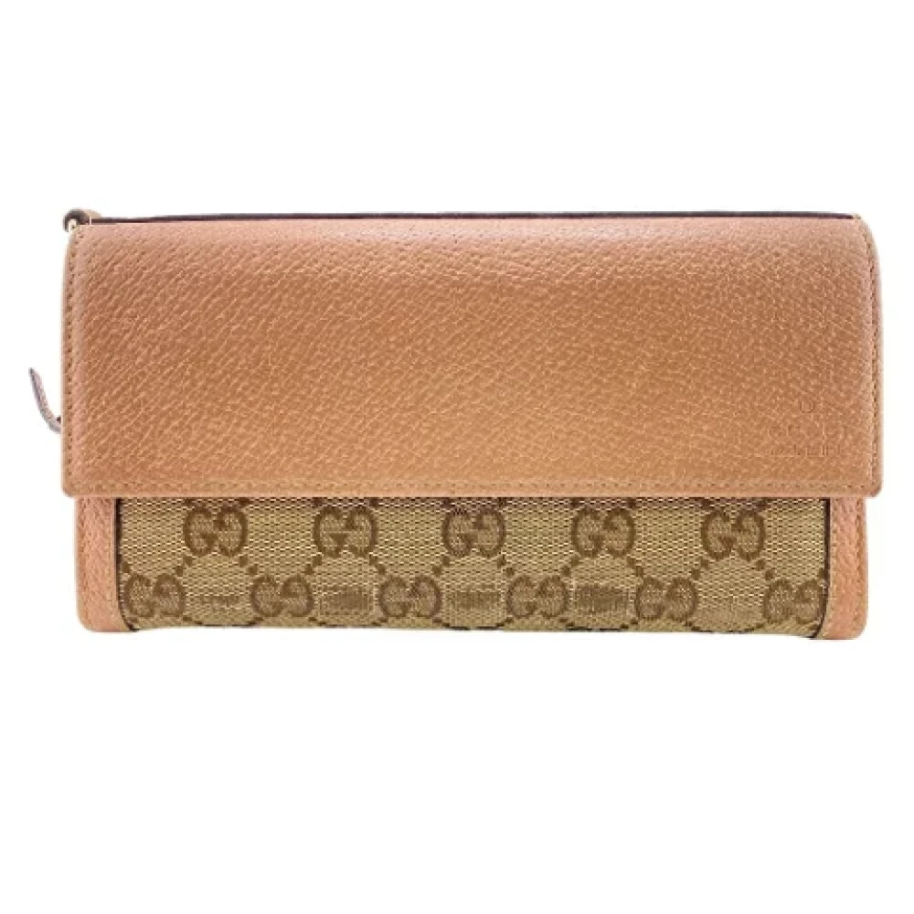 Gucci Vintage Pre-owned Canvas wallets Beige Dames