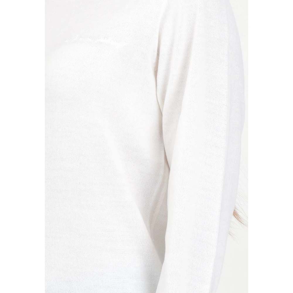 Armani Exchange Geborduurde Crewneck Sweater White Dames