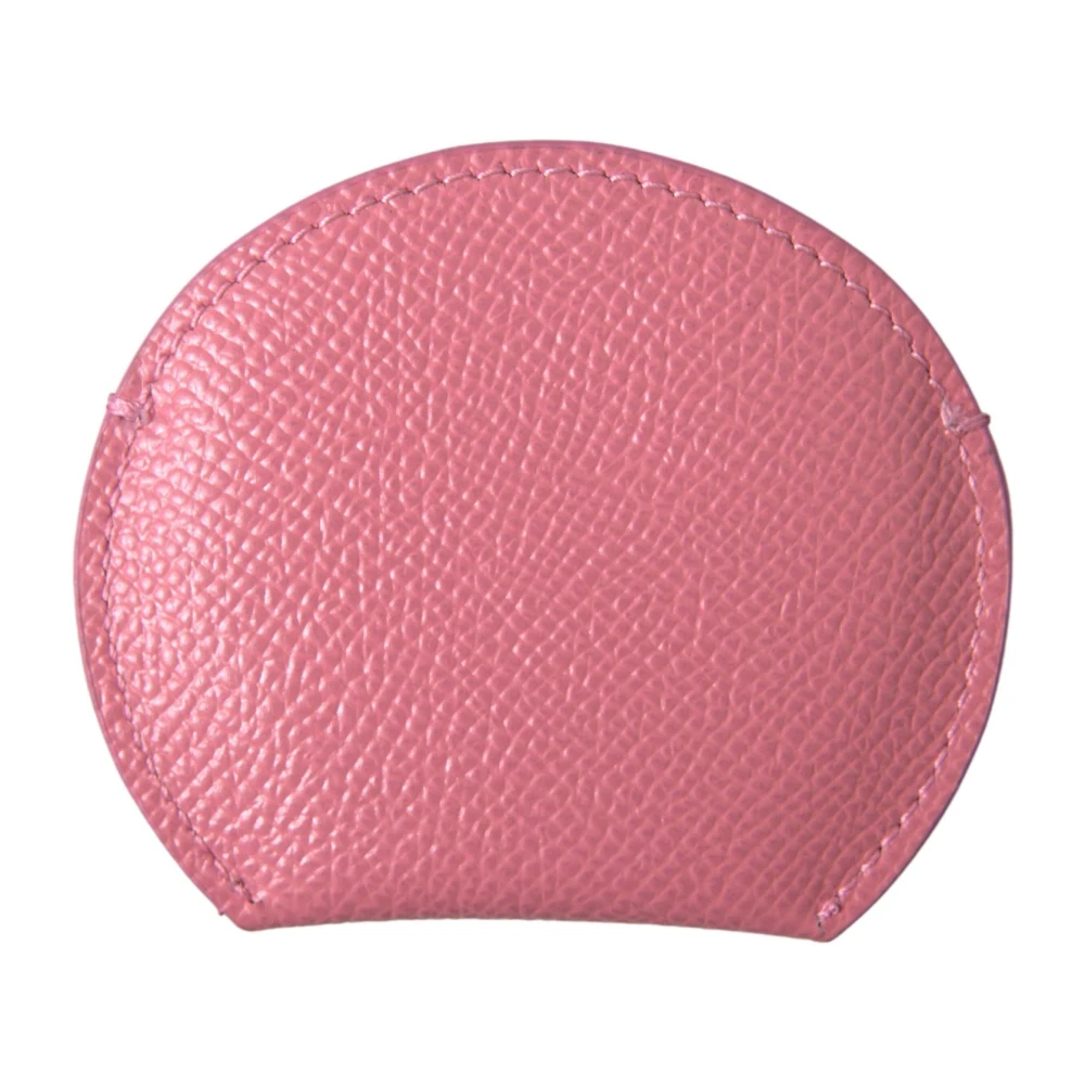 Dolce & Gabbana Leren Handspiegelhouder met Logo Print Pink Dames