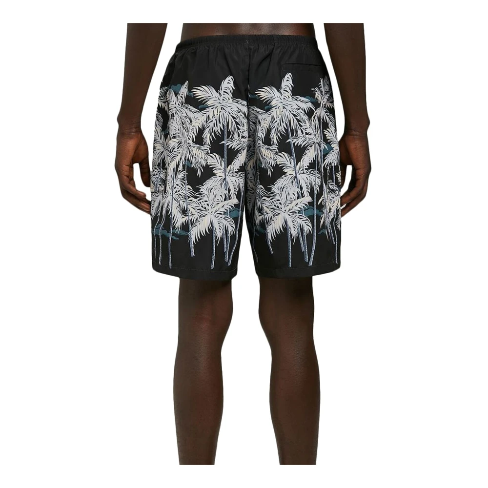 Palm Angels Palm bedrukte heren zwembroek Black Heren