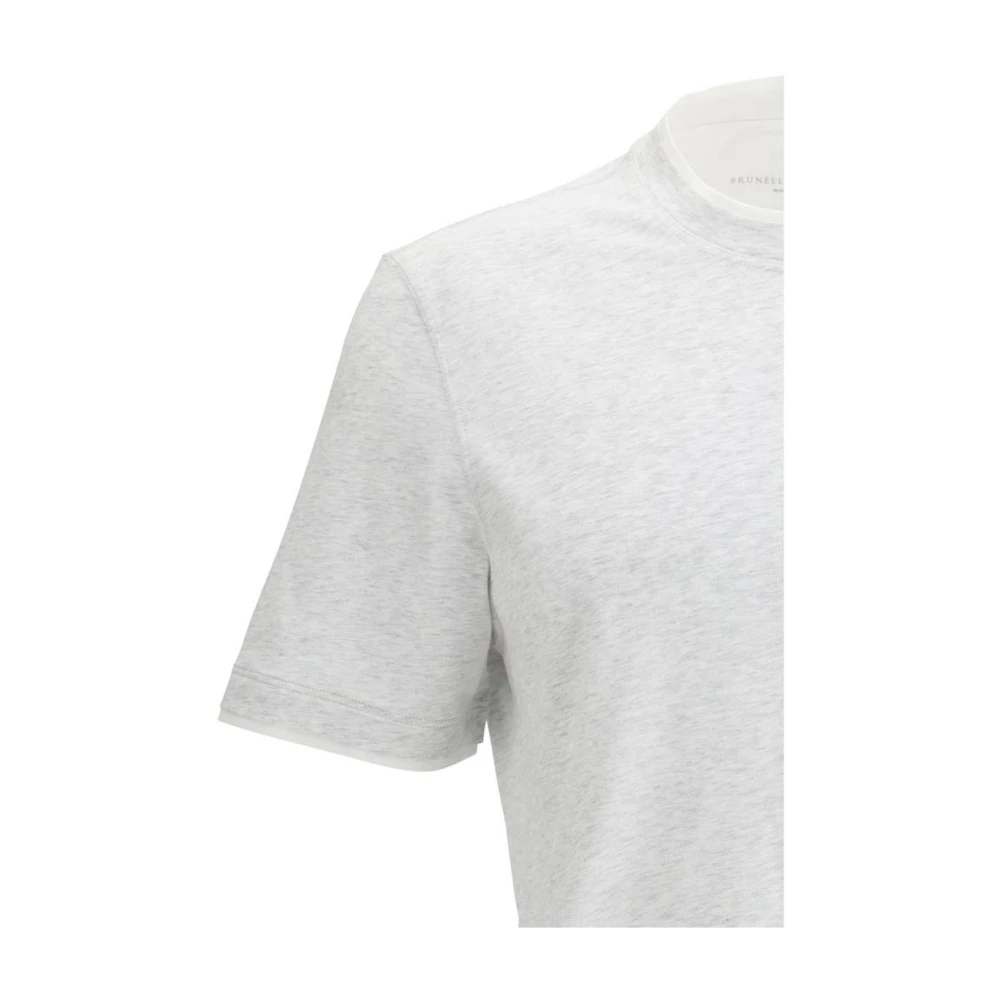BRUNELLO CUCINELLI Heren Dubbellaags T-shirt Gray Heren