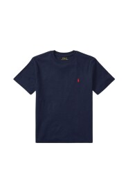 Marinblå Bomull Jersey Pojk T-Shirt