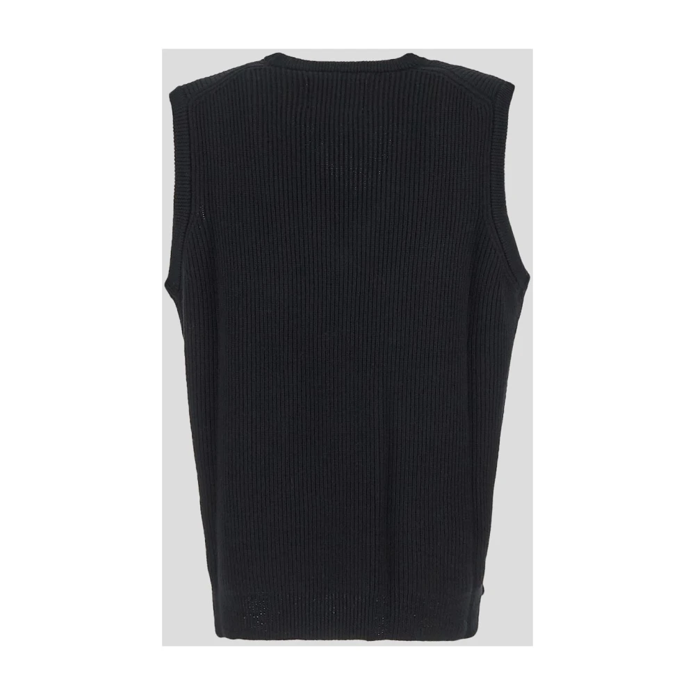 Seven Gauge Wollen Turtleneck Sweater Vest Black Heren
