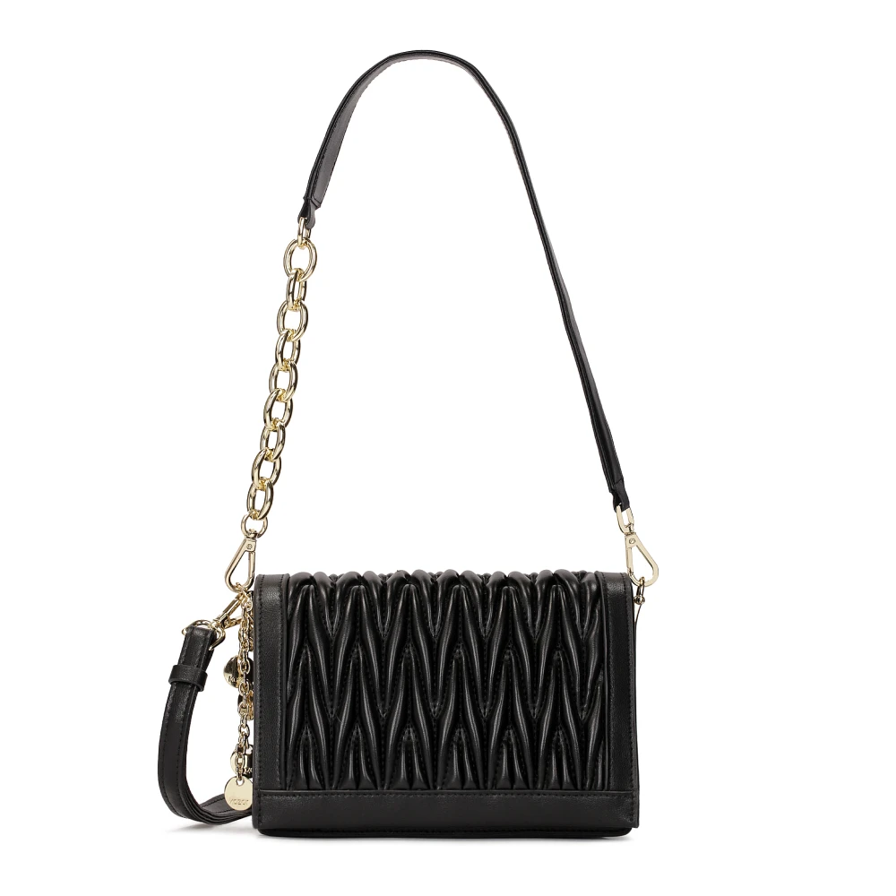 Kazar Zwarte handtas versierd met een plooi Black Dames