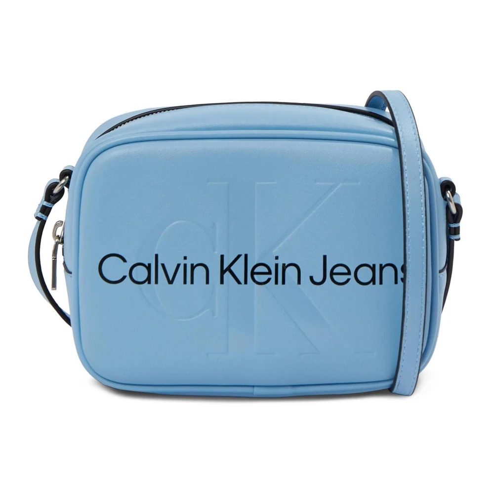 Calvin Klein Jeans Blauwe Schoudertas met Ritssluiting Blue Dames