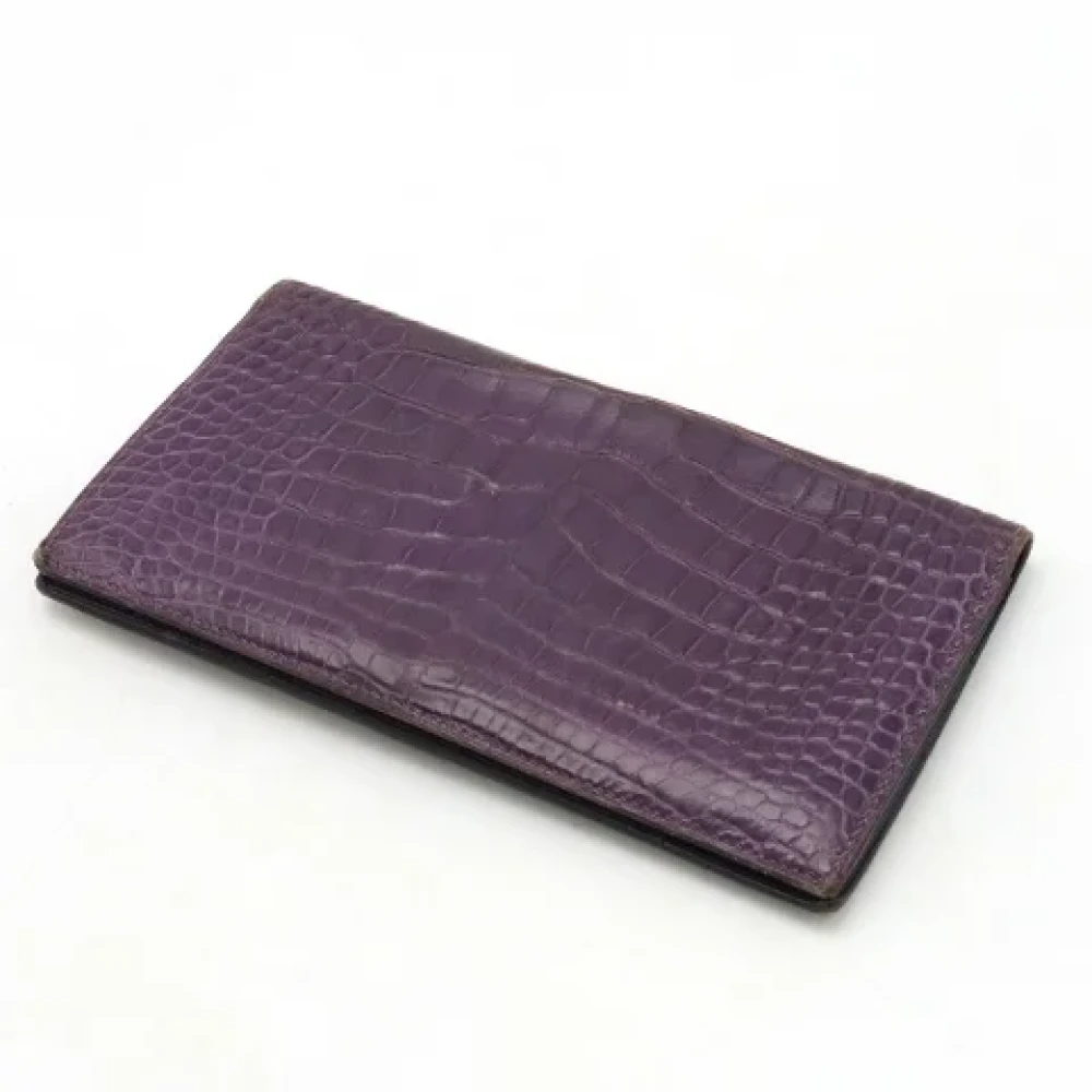 Hermès Vintage Pre-owned Leather wallets Purple Dames
