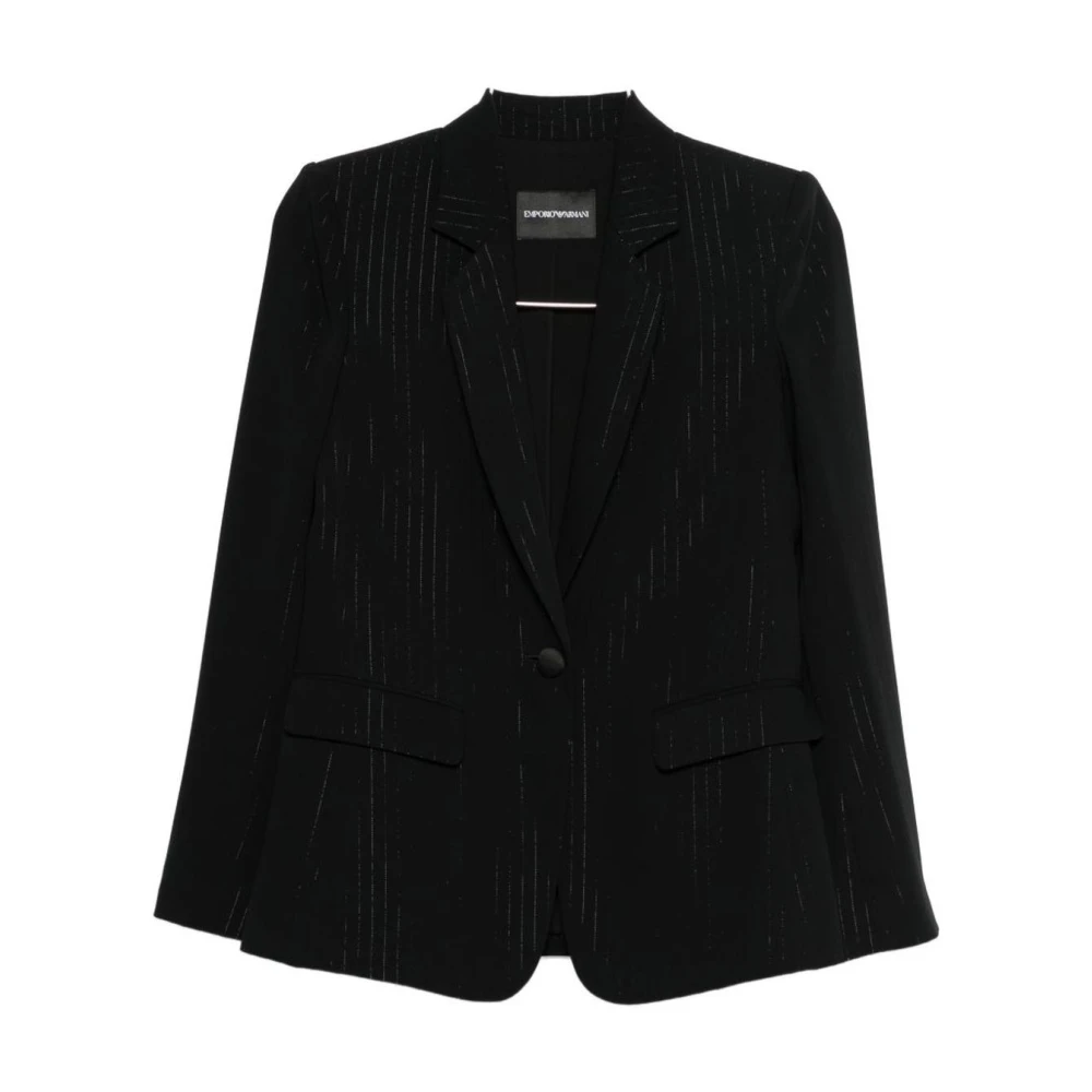 Emporio Armani Women's Black Blazers, Xl, Wool Blend Blazer