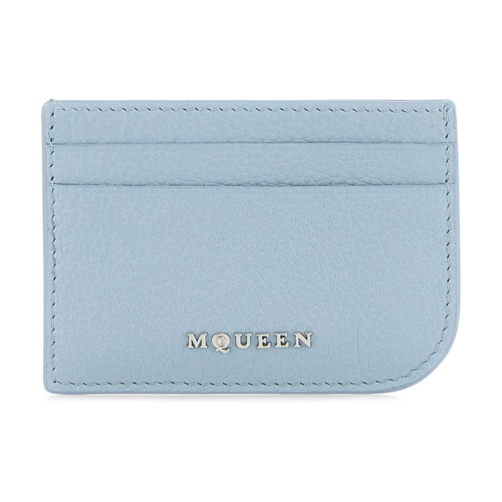 Alexander Mcqueen Blå Ljusblå Läderkorthållare Plånböcker