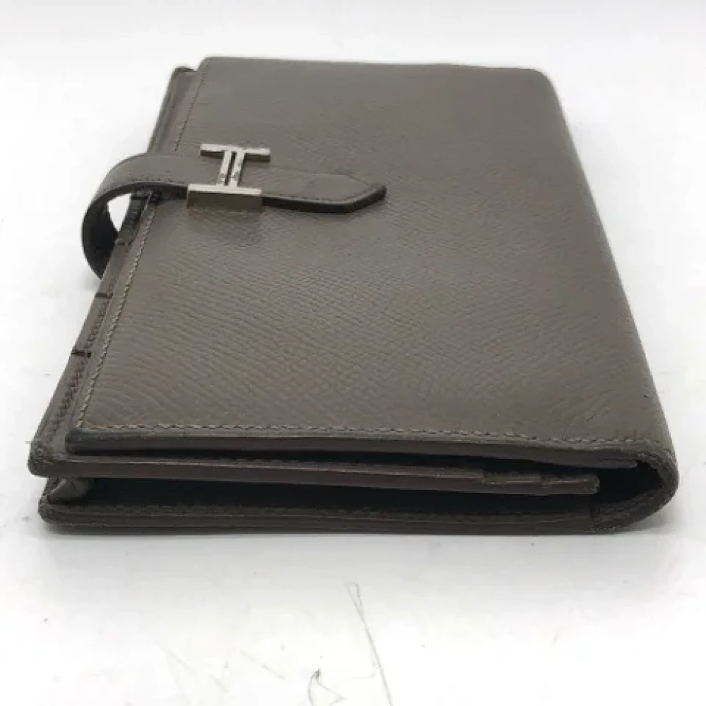 Hermès Vintage Pre-owned Leather wallets Gray Dames