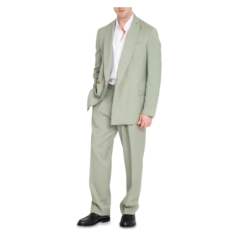 Costumein 1-knoops wollen blazer in 7007 Green Heren
