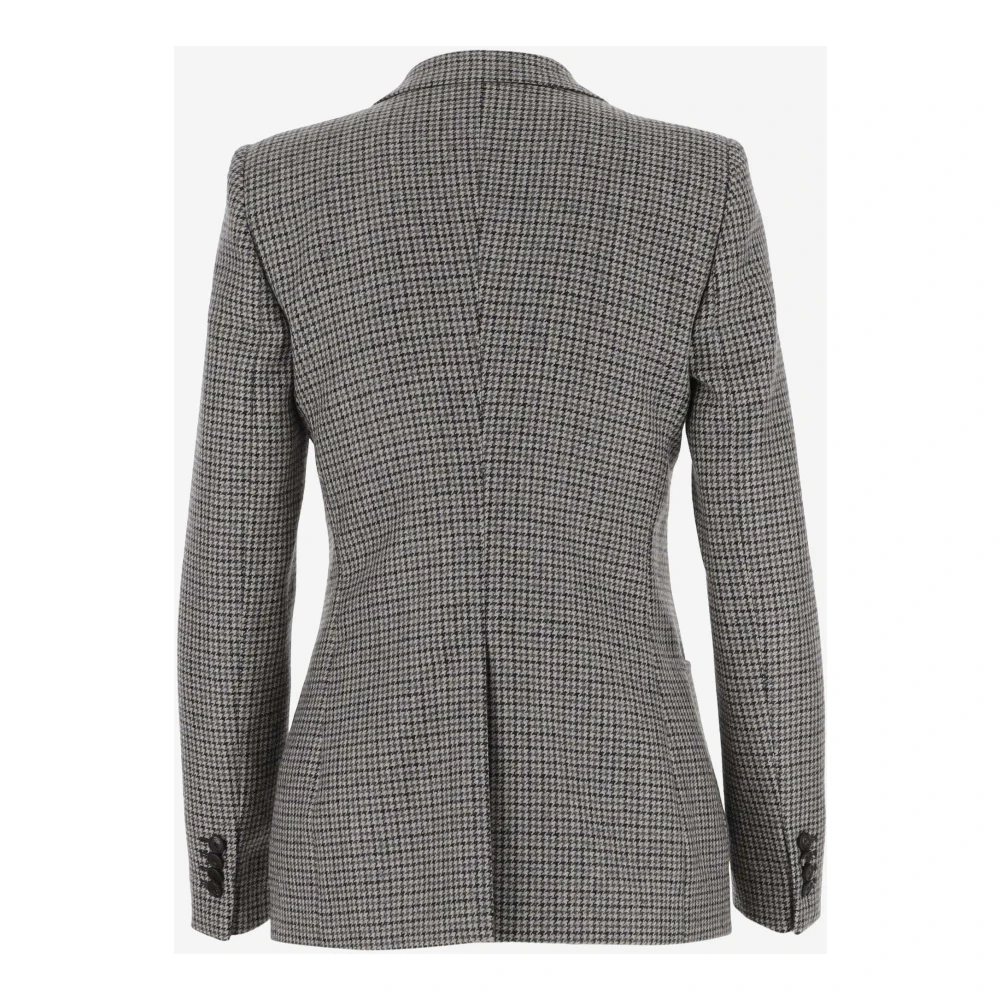 Tagliatore Wollen Jas Piekrevers Enkelborst Gray Dames