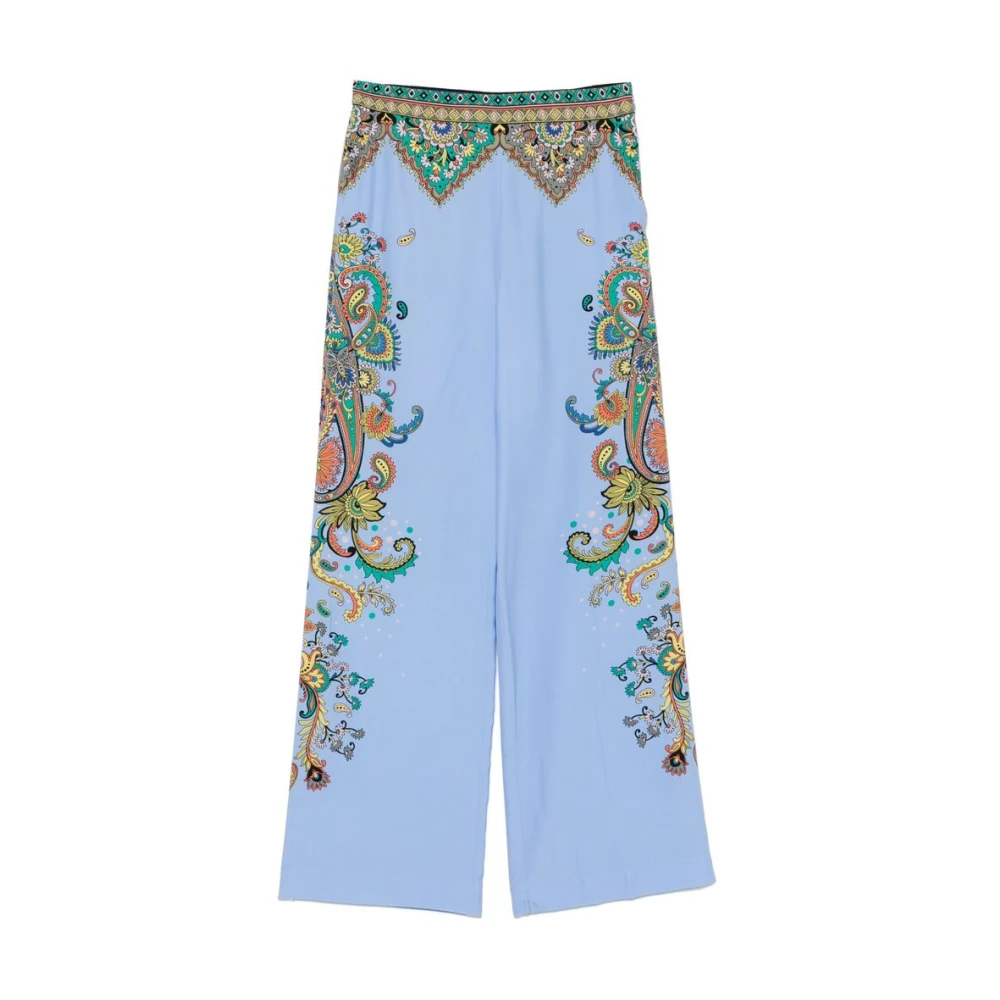 ETRO Hemelsblauwe Paisley Print Elastische Tailleband Blue Dames