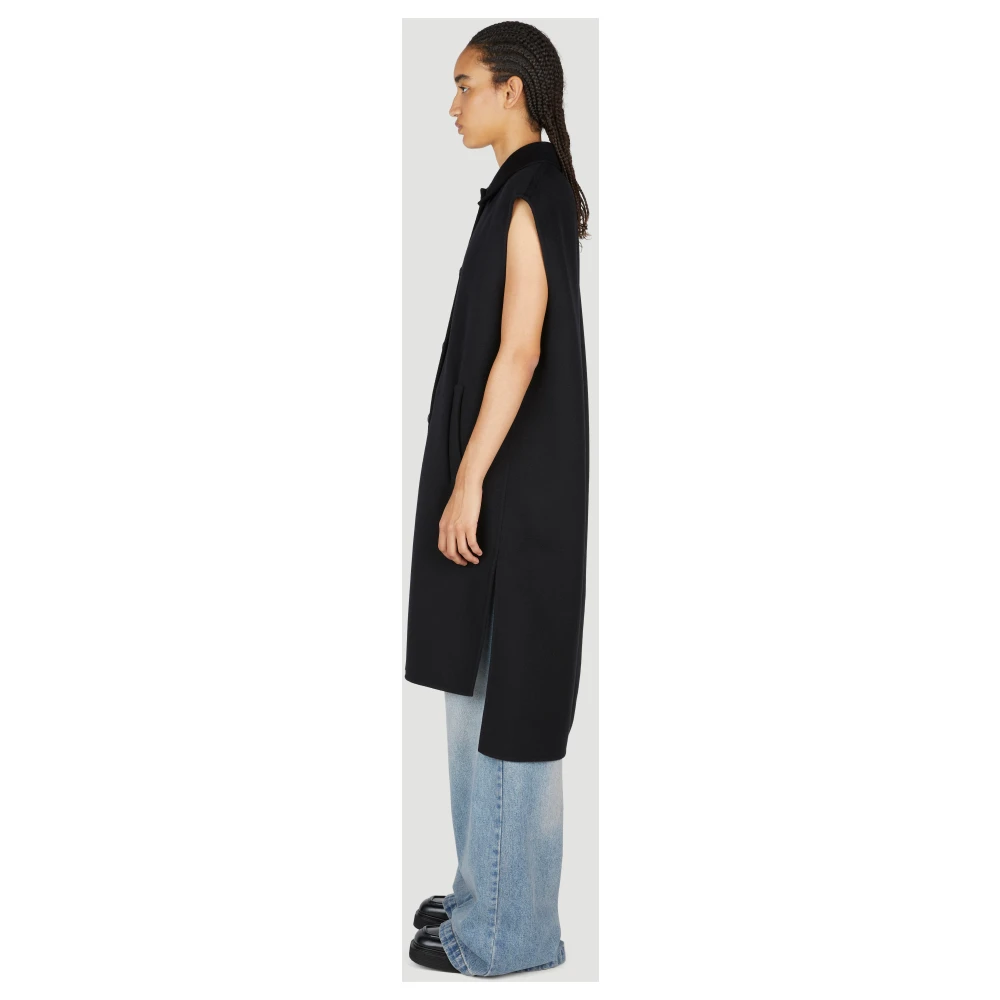 Marni Logo Patch Wol-Blend Vilt Jurk Black Dames
