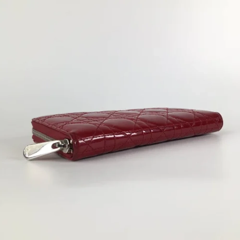 Dior Vintage Pre-owned Leather wallets Red Dames