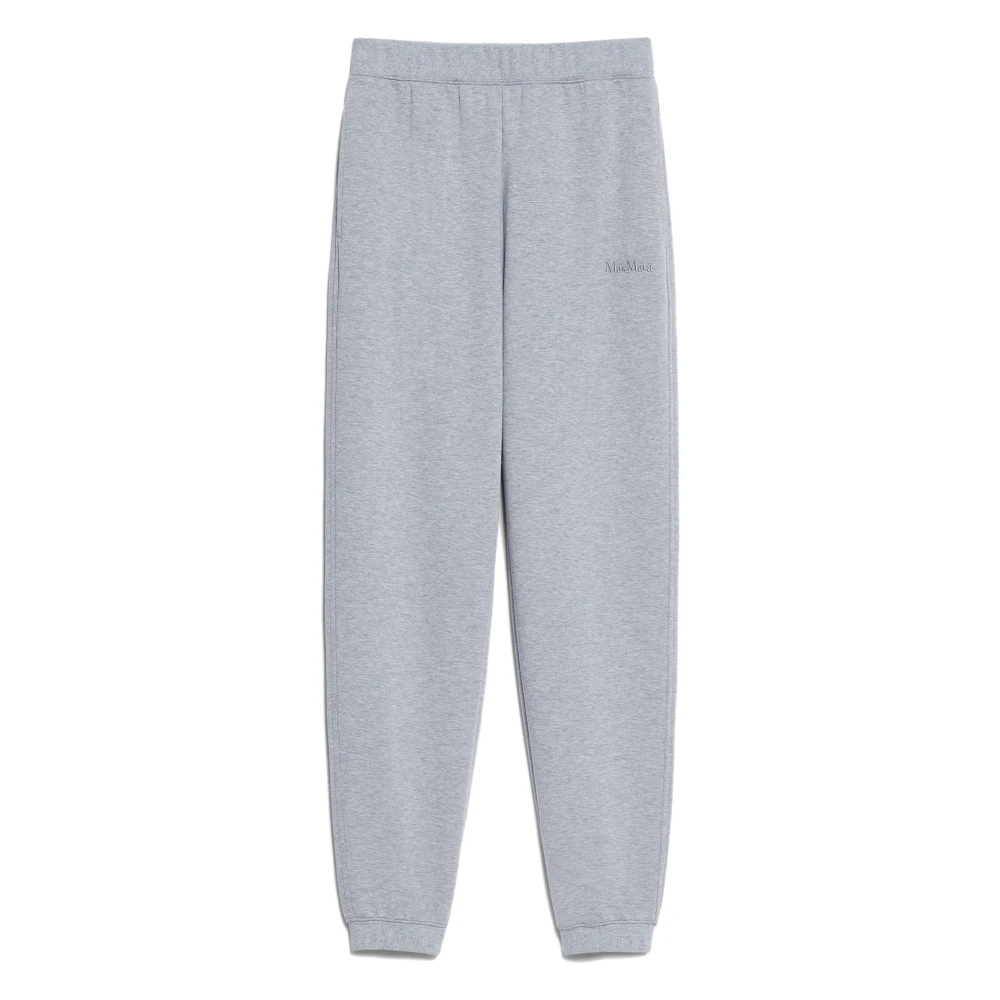Max Mara Grijze geribbelde joggingbroek met geborduurde details Gray Dames