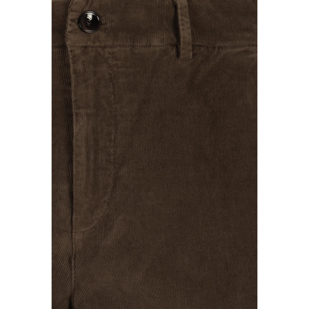 Cruna Bruine Slim Fit Fluweel Broek Brown Heren