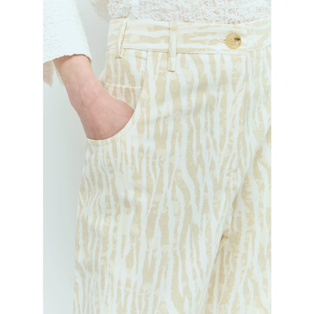 Song for the Mute Gedrukte katoenen broek Beige Dames