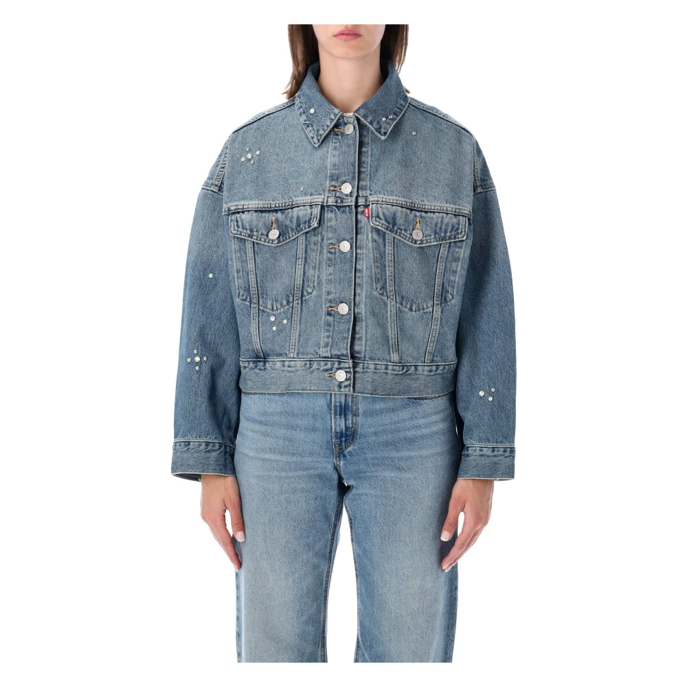 VAN GRAAF Levi's Damen Denim Jeansjacke Baumwolle (100%) Blau, Extra Klein - Bild 2