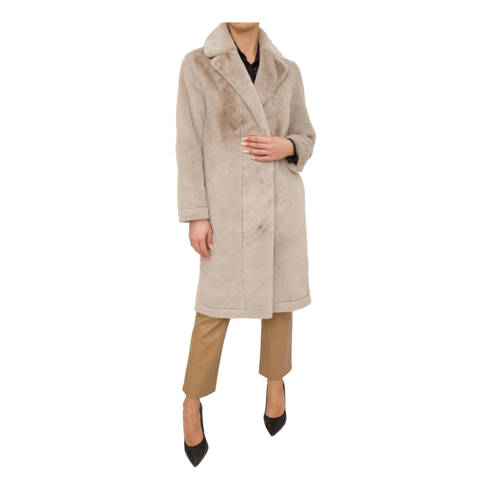 Hetregó Stijlvolle Cappotto Jas Beige Dames
