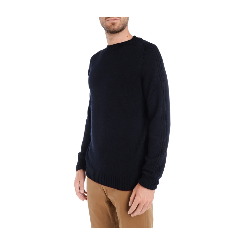 Dondup Blauwe Wol Crewneck Trui Blue Heren