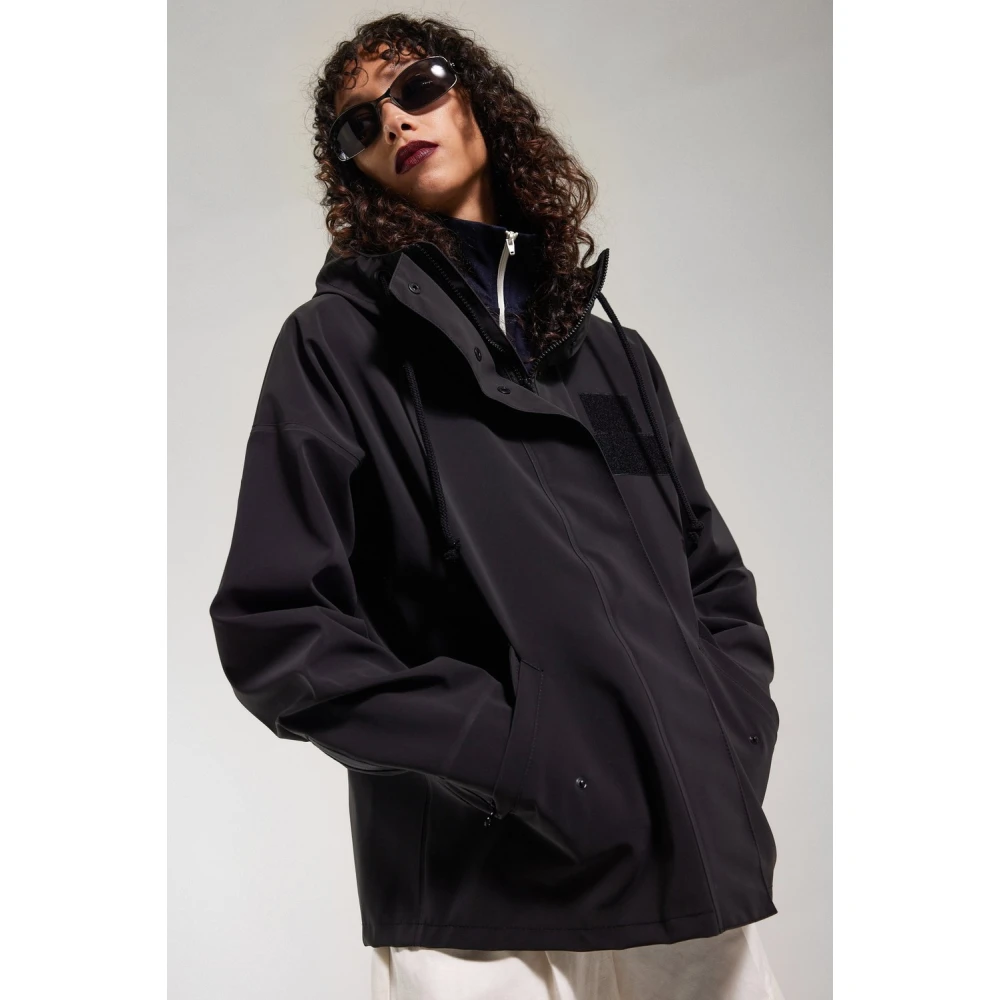 Stutterheim Matte Regenjas met Elegante Silhouet Black Dames