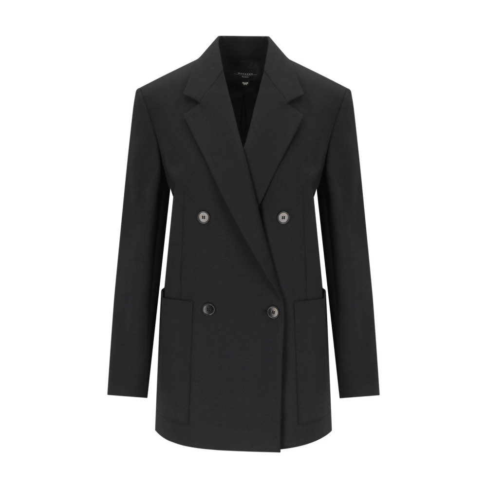 Weekend Max Mara Women's Black Blazers, Xs, Veloce Double-Breasted Blazer