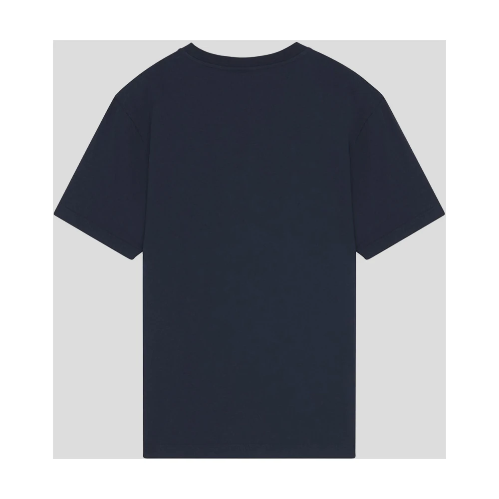 Maison Kitsuné Katoenen Logo T-shirt Blue Heren