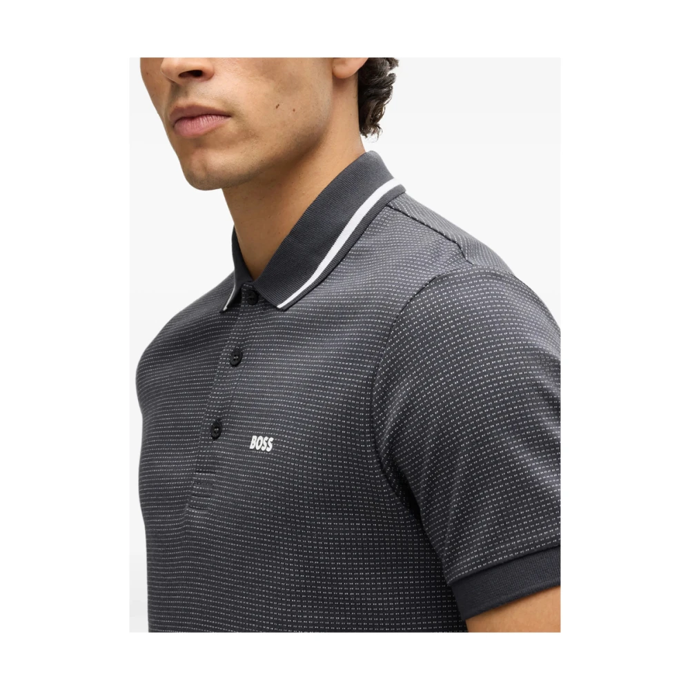 Hugo Boss Grijze Polo Sweater met Logodetail Gray Heren