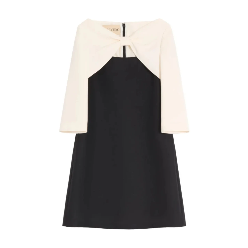 Valentino Garavani , Short Dresses, Female, Black, M, Crepe Couture Short Dress