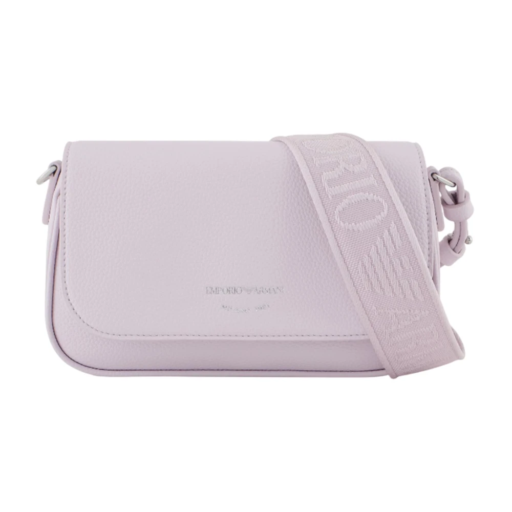 Emporio Armani Schoudertas met Logoprint Magneetsluiting Pink Dames