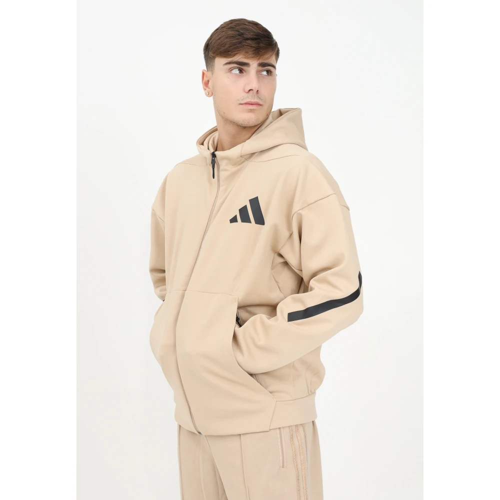 Adidas Beige Zip Sweater Z.n.e. Heren Beige Heren