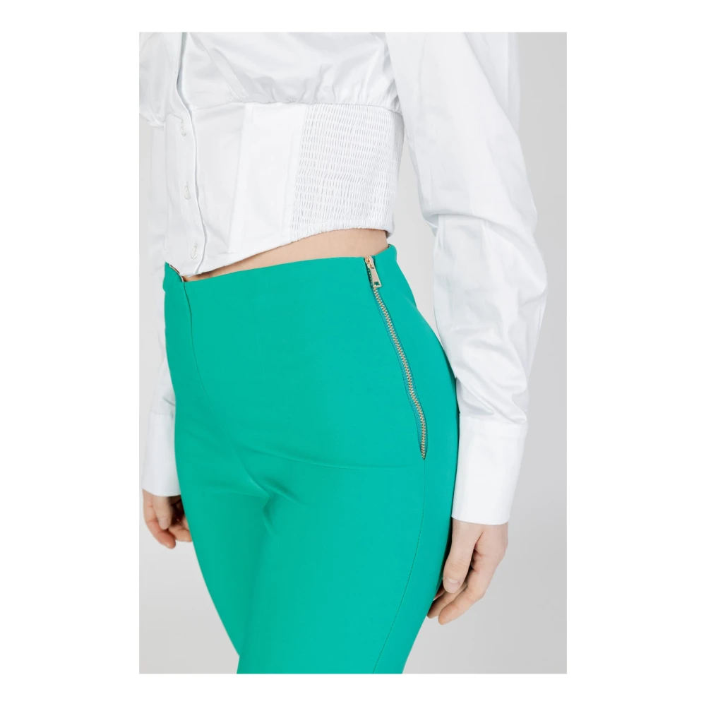 Sandro Ferrone Groene Polyesterbroek met Ritssluiting Green Dames