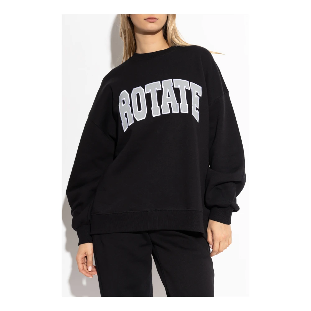Rotate Birger Christensen Sweatshirt met logo Black Dames