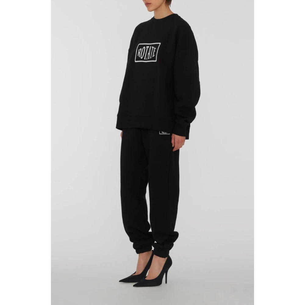 Rotate Birger Christensen Joggingbroek met elastische tailleband en geborduurd logo Black Dames