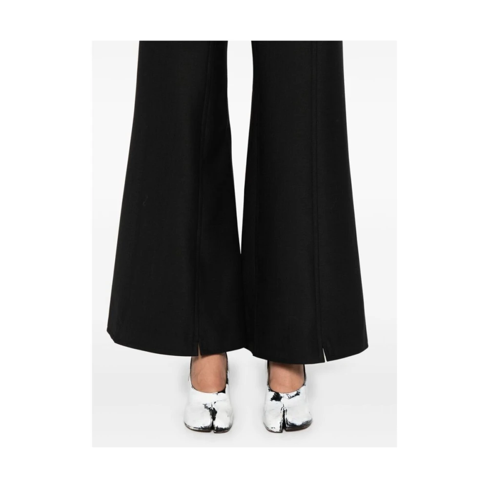 Niccolò Pasqualetti Zwarte Hoge Taille Flare Broek Black Dames