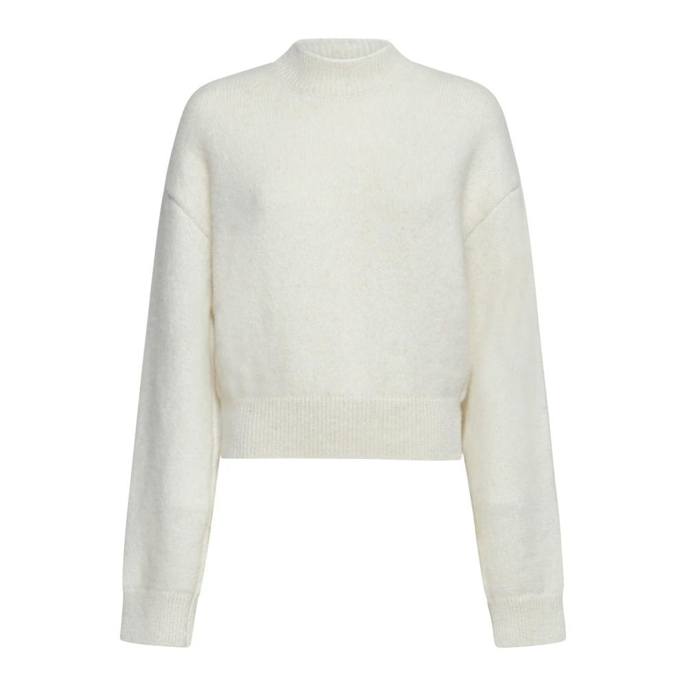 Jacquemus Beige Box-Fit Sweater met Mock Neck Beige Dames