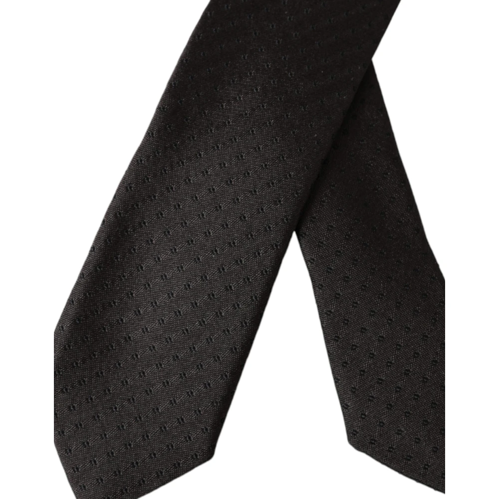 Dolce & Gabbana Elegante zijden stropdas met logodetails Black Heren