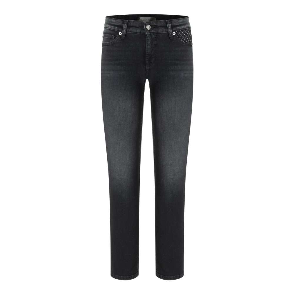 Cambio Stiliga Cropped Jeans Blue, Dam