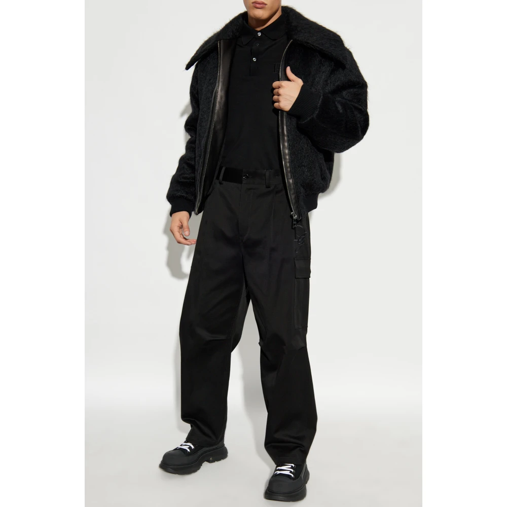 Dolce & Gabbana Katoenen polo met logo Black Heren