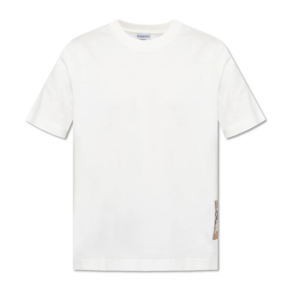 Burberry T-shirt med logopatch White, Herr