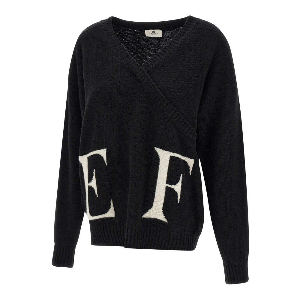 Elisabetta Franchi Daily Wollen Trui Zwart Black Dames