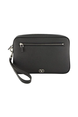 VLogo Signature Pouch i narvet kalvskinn