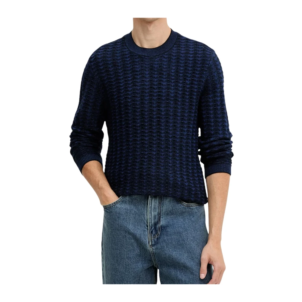 Armani Exchange Blå Wool Blend Sweater