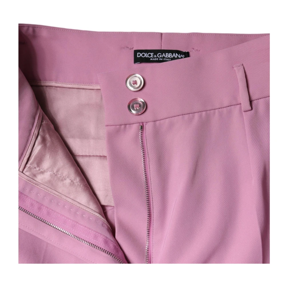 Dolce & Gabbana Roze High Waist Tapered Broek Pink Dames