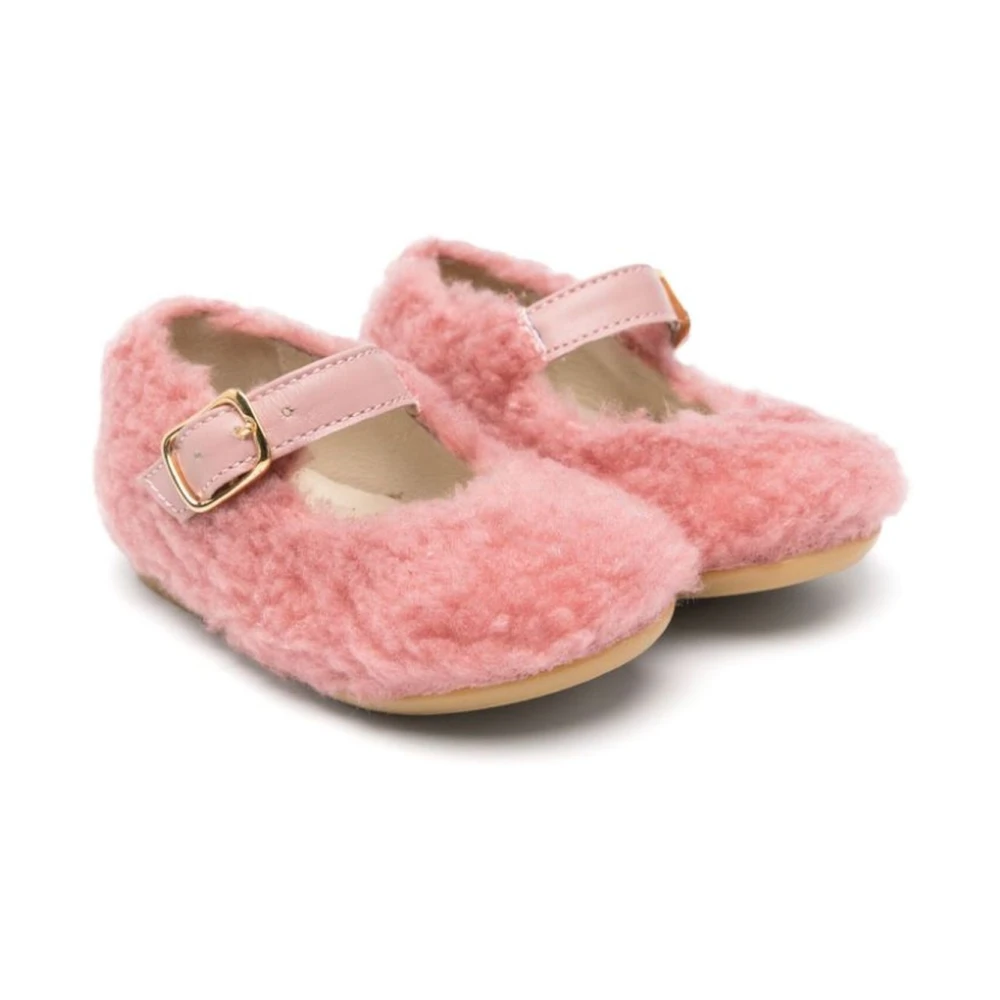 Douuod Woman Rosa Shearling Ballerina Platta Skor Pink, Flicka