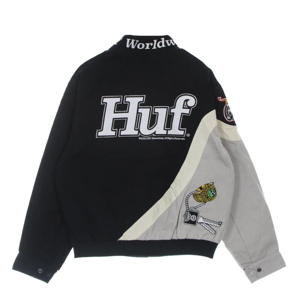 HUF Indigo Daytona Lichtgewicht Jas met Hoge Kraag Multicolor Heren