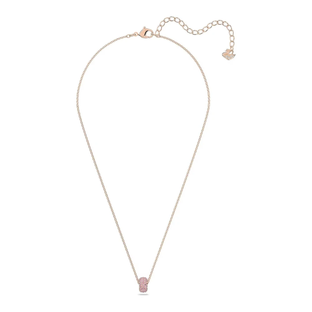 Swarovski Women's Pink Necklaces, Female, One Size, Stone Pendant Necklace In Rose Gold Adult