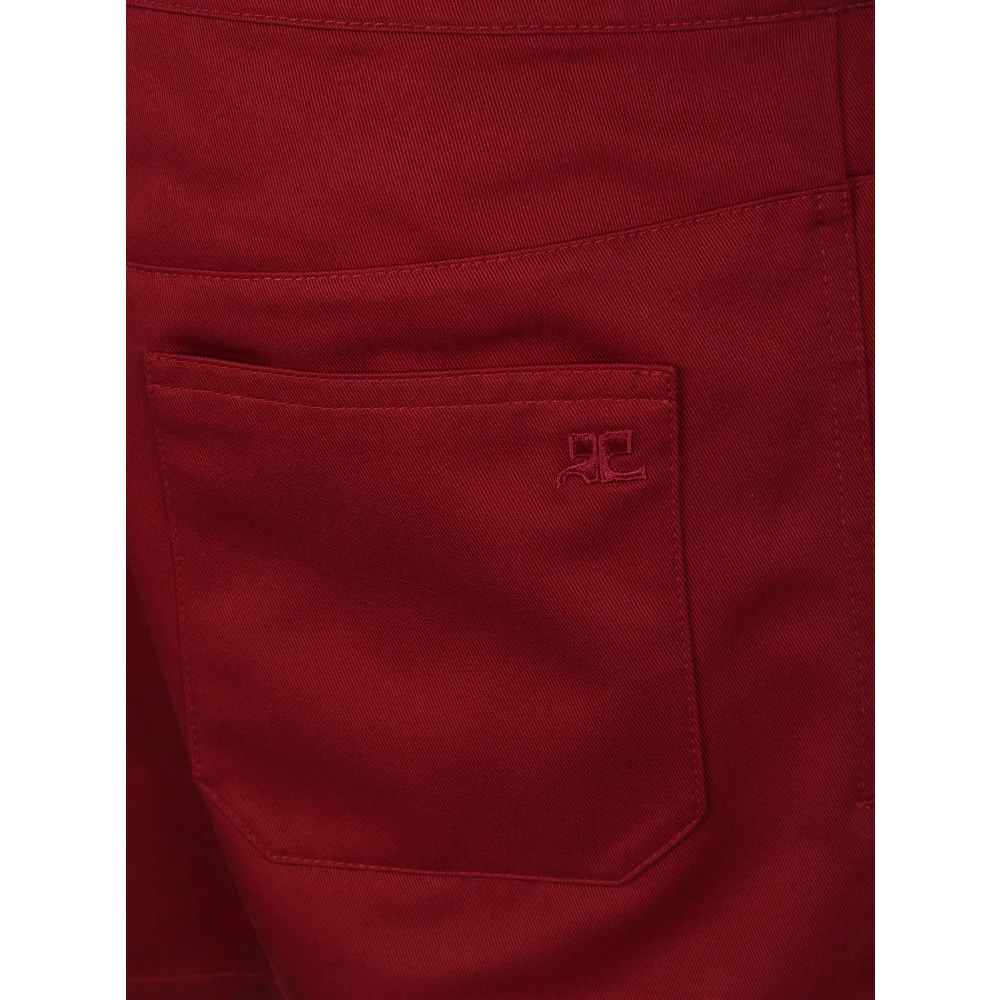 Courrèges Gebelte Mini Rok van Polycotton Red Dames